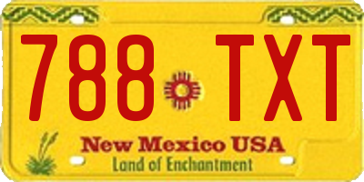 NM license plate 788TXT
