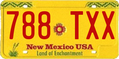 NM license plate 788TXX