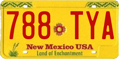 NM license plate 788TYA
