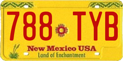 NM license plate 788TYB