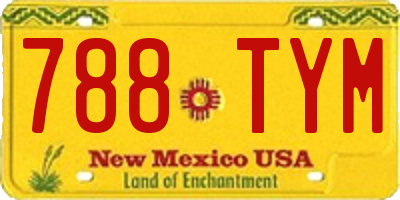 NM license plate 788TYM