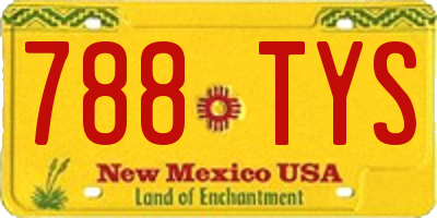 NM license plate 788TYS