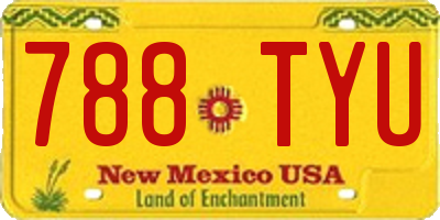 NM license plate 788TYU
