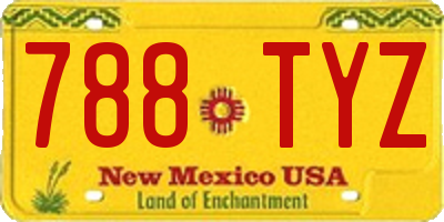 NM license plate 788TYZ