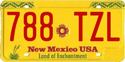 NM license plate 788TZL