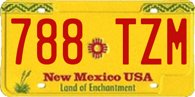 NM license plate 788TZM