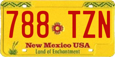 NM license plate 788TZN