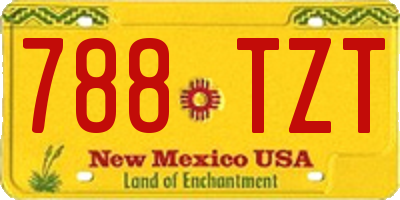 NM license plate 788TZT