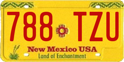 NM license plate 788TZU