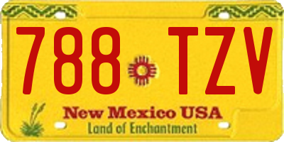 NM license plate 788TZV