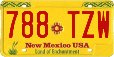 NM license plate 788TZW