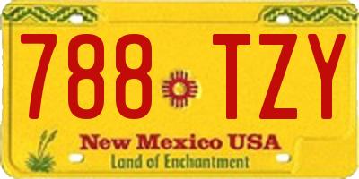 NM license plate 788TZY