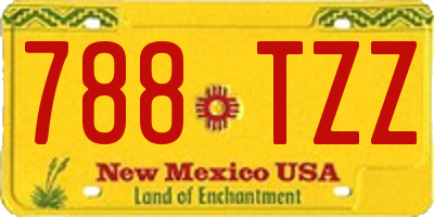 NM license plate 788TZZ