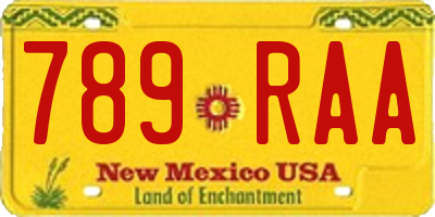 NM license plate 789RAA