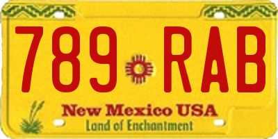 NM license plate 789RAB