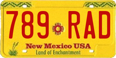 NM license plate 789RAD