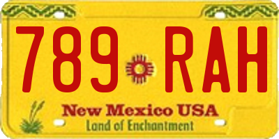 NM license plate 789RAH