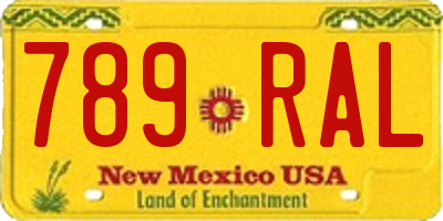 NM license plate 789RAL