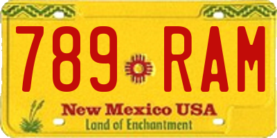 NM license plate 789RAM