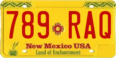 NM license plate 789RAQ