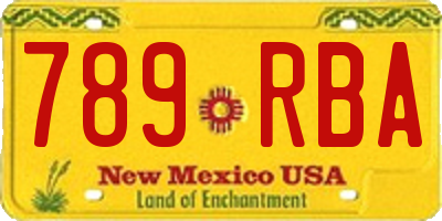 NM license plate 789RBA