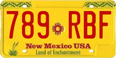 NM license plate 789RBF