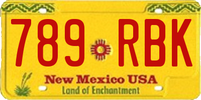 NM license plate 789RBK