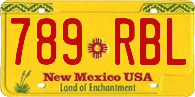 NM license plate 789RBL