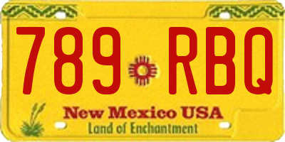 NM license plate 789RBQ