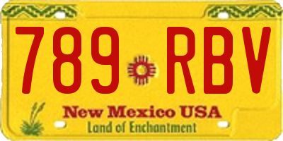 NM license plate 789RBV