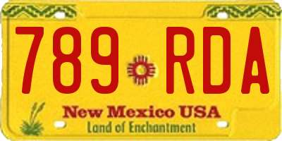 NM license plate 789RDA