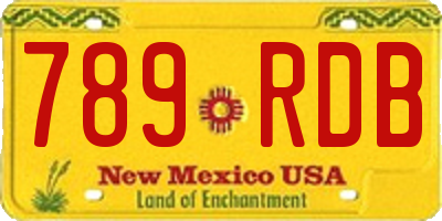 NM license plate 789RDB