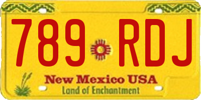 NM license plate 789RDJ