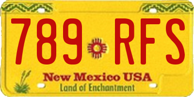 NM license plate 789RFS