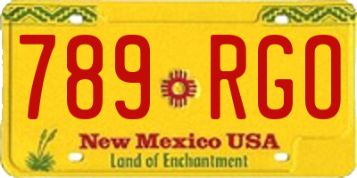 NM license plate 789RGO