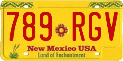 NM license plate 789RGV