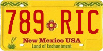 NM license plate 789RIC