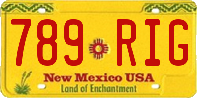NM license plate 789RIG