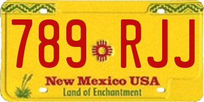 NM license plate 789RJJ
