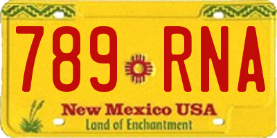 NM license plate 789RNA
