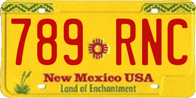 NM license plate 789RNC