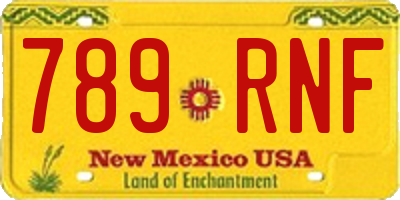 NM license plate 789RNF