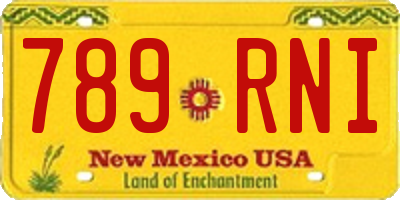 NM license plate 789RNI
