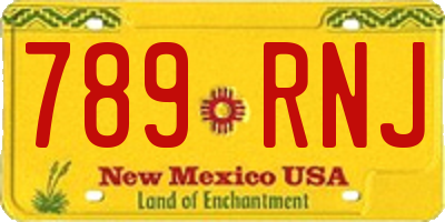 NM license plate 789RNJ