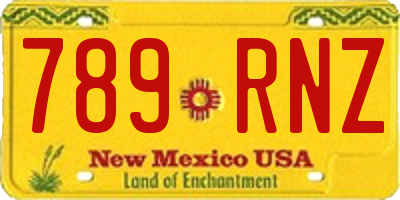 NM license plate 789RNZ
