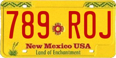 NM license plate 789ROJ
