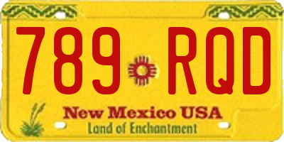 NM license plate 789RQD