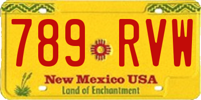 NM license plate 789RVW
