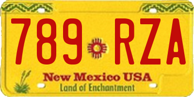 NM license plate 789RZA