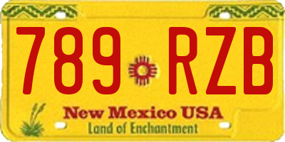 NM license plate 789RZB